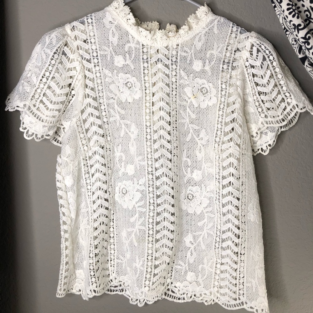 Lace white blouse